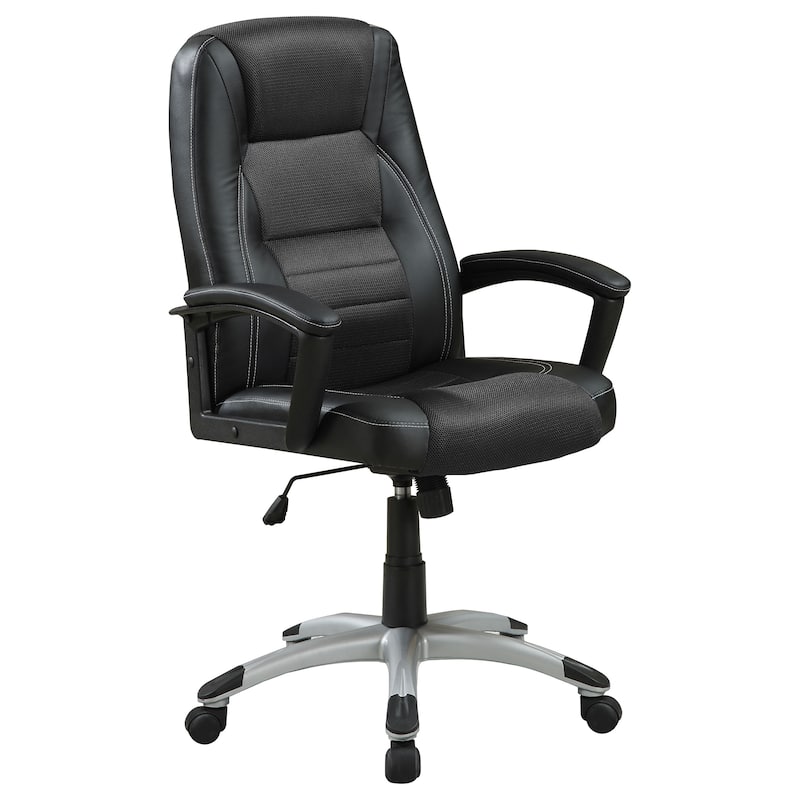 Dione Upholstered Adjustable Home Office Desk Chair Black - Black