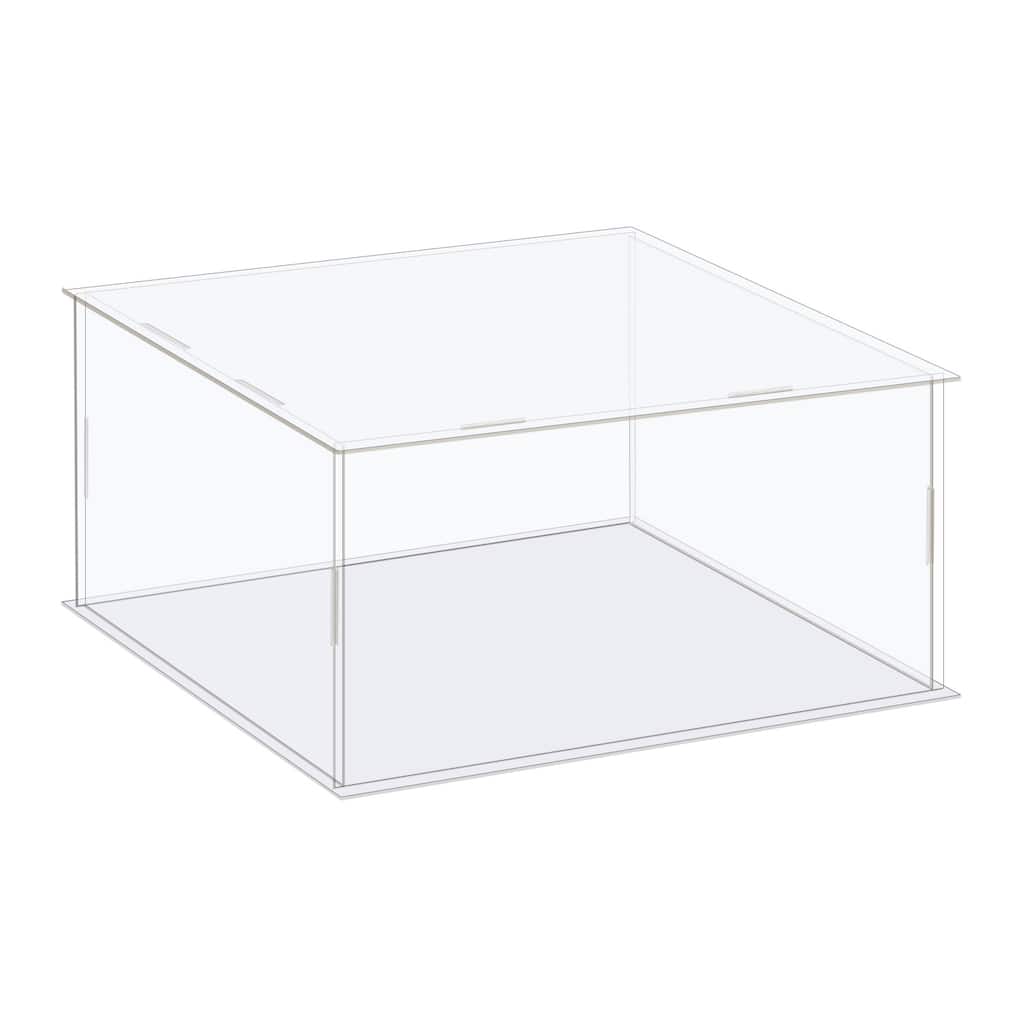 Display Case Box Acrylic Box Transparent Showcase 21x21x11cm for Collectibles