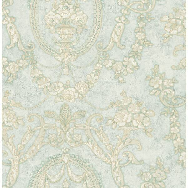Seabrook Designs Robina Vintage Cameo Unpasted Wallpaper Bed Bath