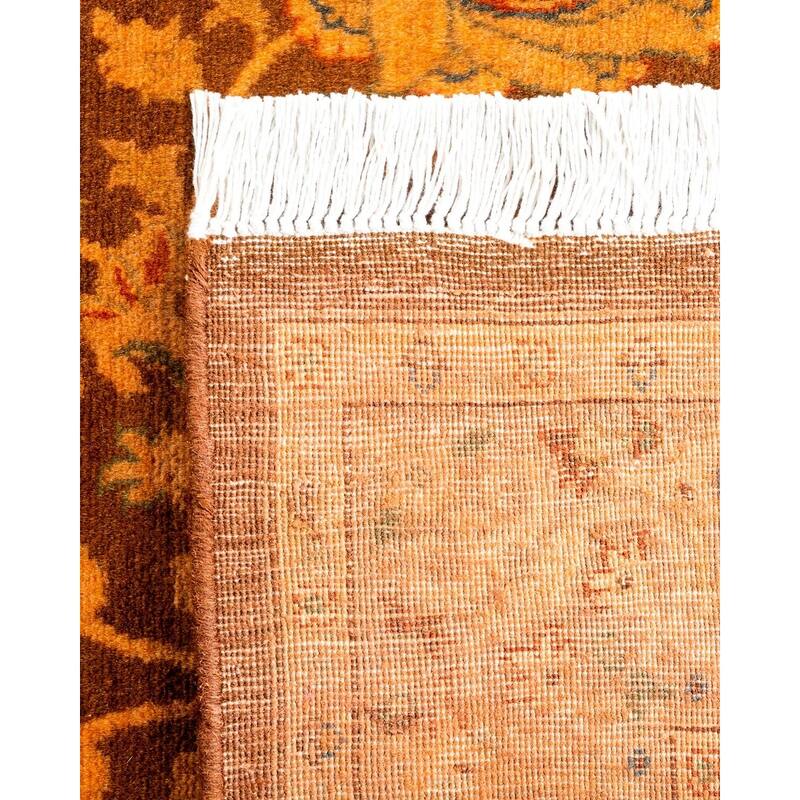 Overton Hand Knotted Wool Vintage Inspired Modern Contemporary Overdyed Gold Area Rug - 2' 6" x 4' 4"