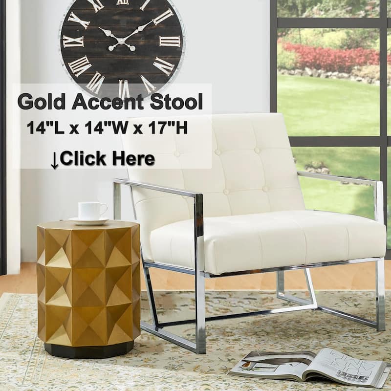 Glitzhome 29.50"W Mid-Century PU Leather Tufted Accent Chair - 29.5"W x 30.5"H x 29.25"D
