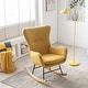 preview thumbnail 33 of 39, Velvet Armchair Wingback Comfy Rocker Chair with Thick Padded Seat for Nursery