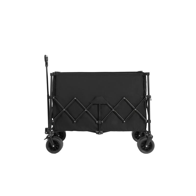 220lbs Weight Capacity Heavy Duty 300L Folding Utility Foldable Extended Wagon with All-Terrain Beach Wheels & Drink Holders