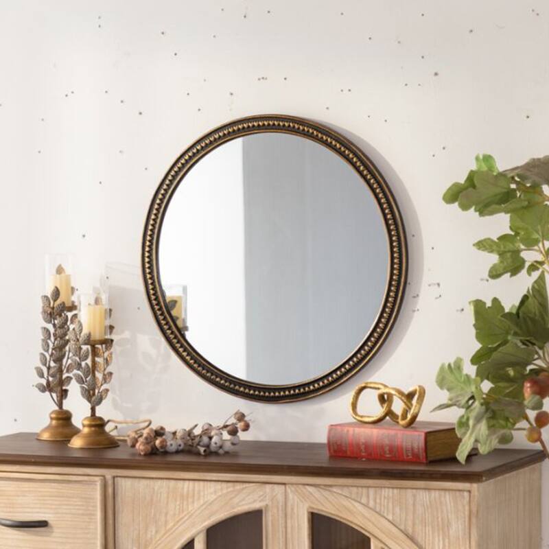 Round Decorative Wall Mirror - Gold