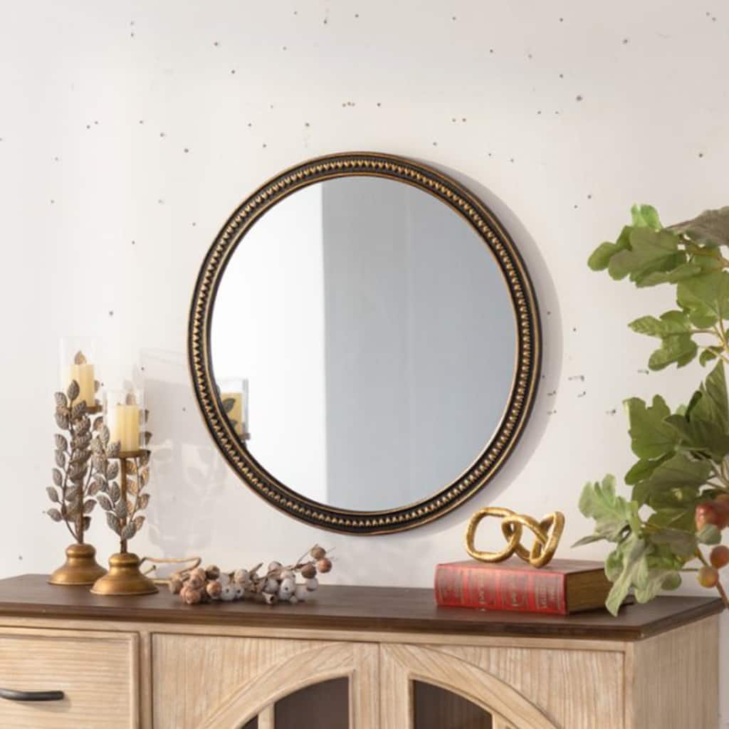 Round Decorative Wall Mirror - Gold