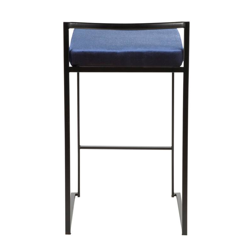 Porch & Den Forrest Contemporary Black Stackable Fully Welded Counter Stool (Set of 2)