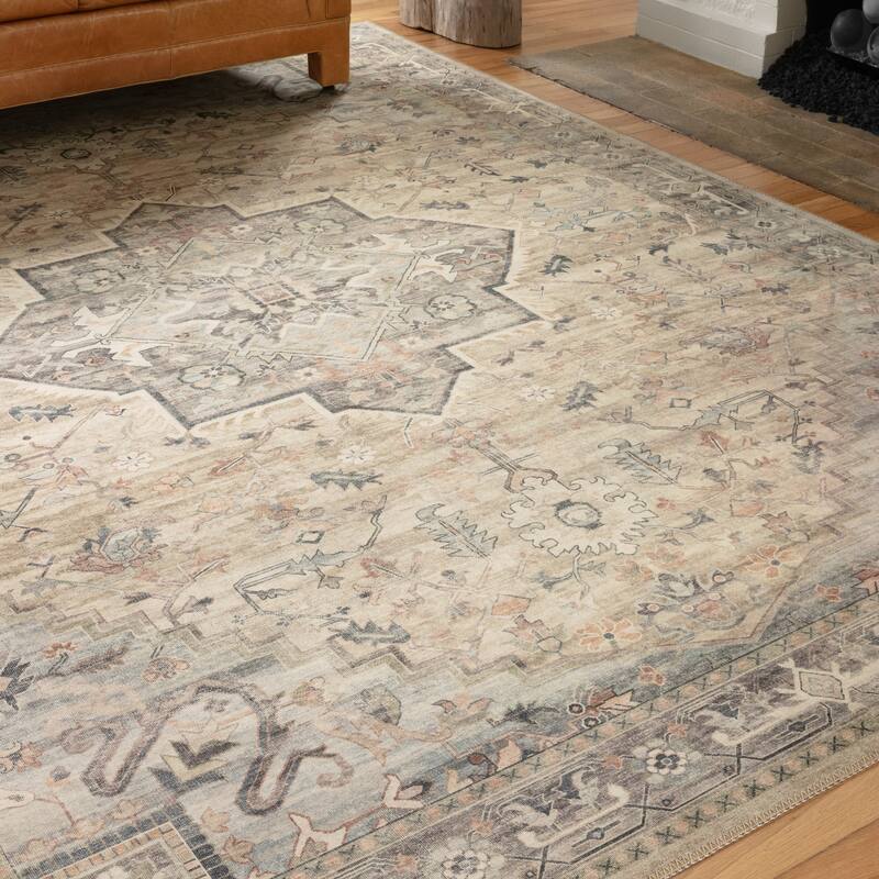 Alexander Home Venetian Printed Star Persian Distressed Rug