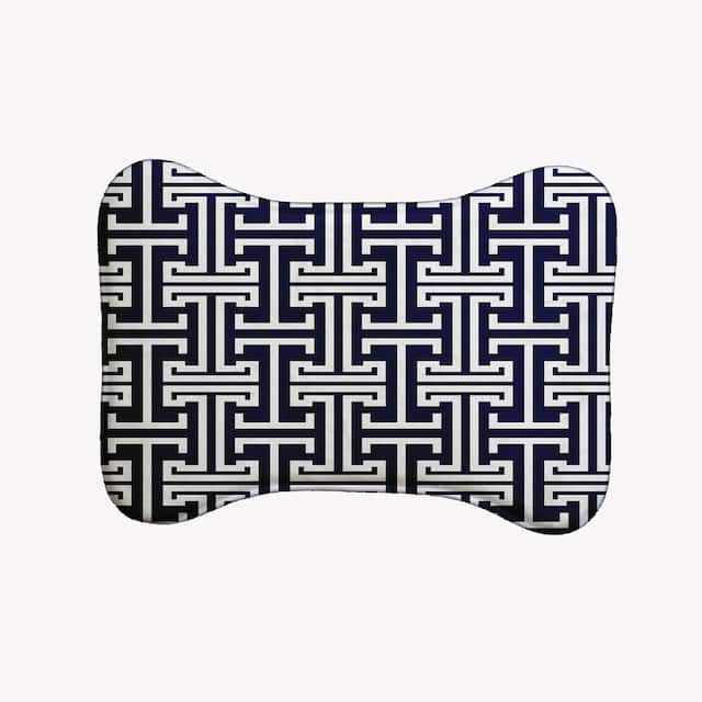 Geometric Pet Feeding Mat for Dogs and Cats - Navy - 19" x 14"-Bone