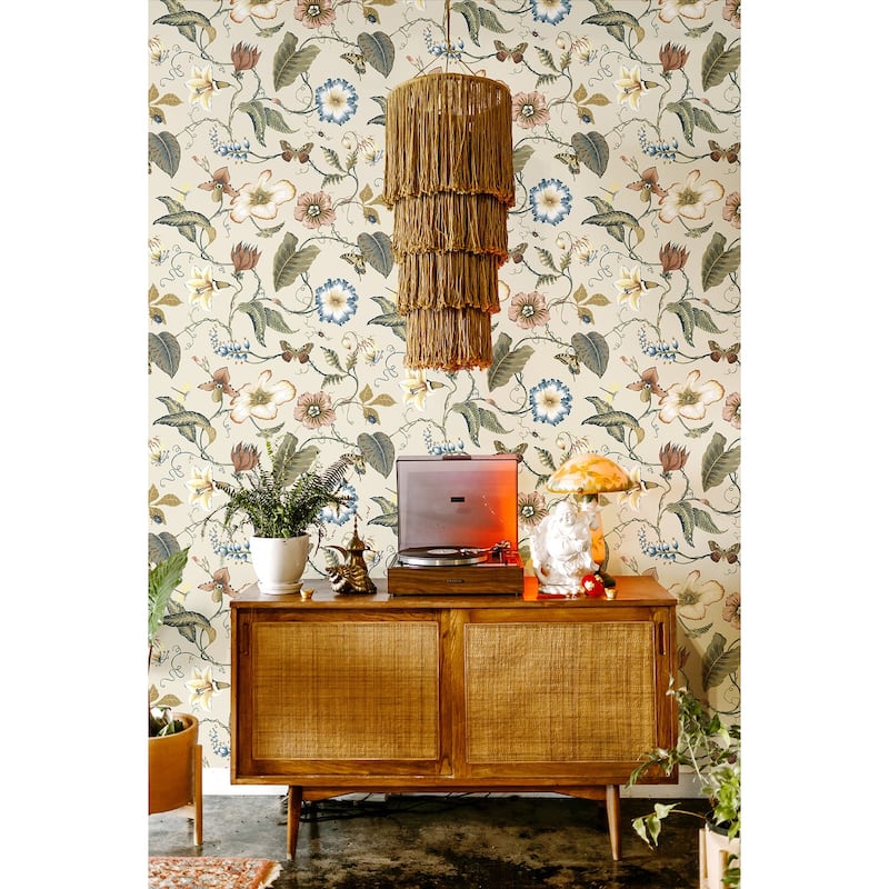 NextWall Summer Garden Floral Peel and Stick Wallpaper