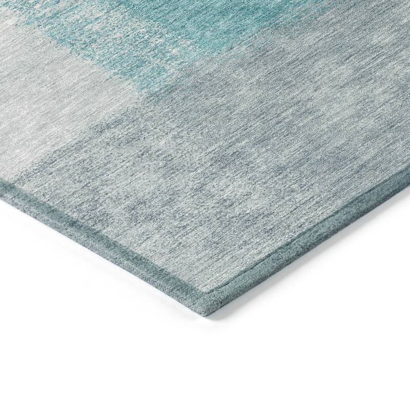 Machine Washable Indoor/ Outdoor Solid Contemporary Chantille Rug