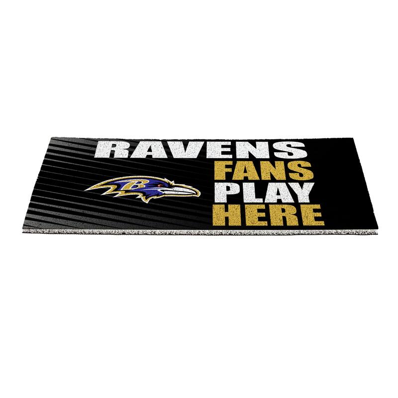 28 in. x 16 in. Baltimore Ravens "Fans Play Here" PVC Door Mat