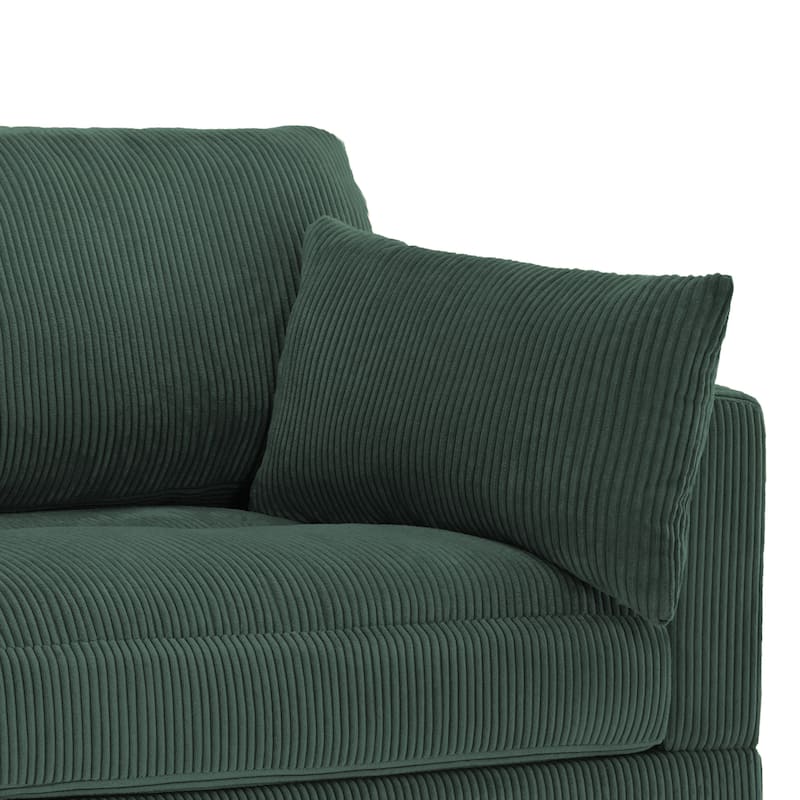 84.5″W Modern Corduroy Couch Modular Sofa