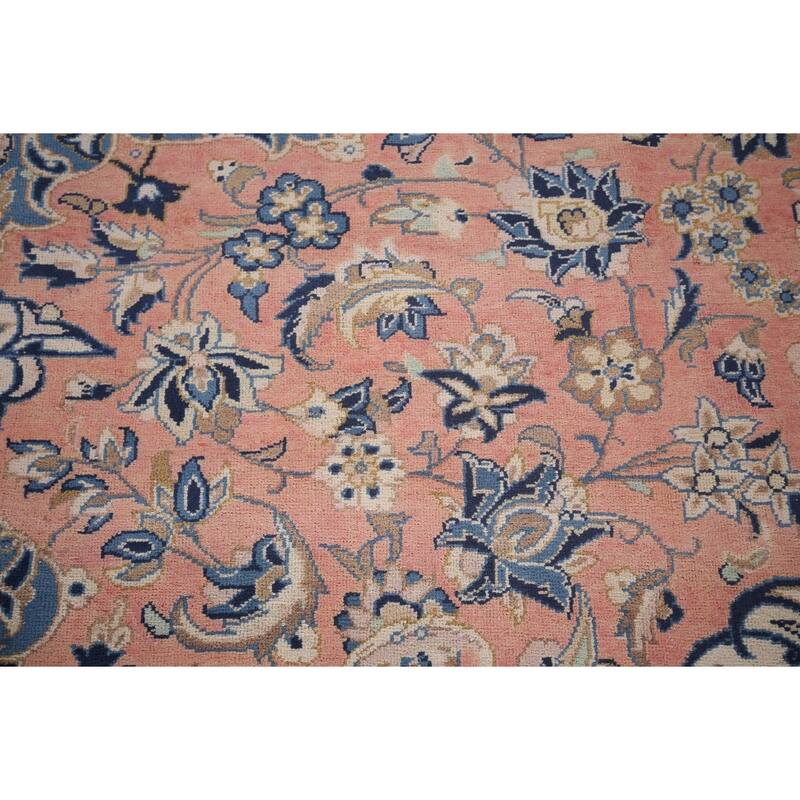 Traditional Pink Najafabad Persian Vintage Rug Handmade Wool Carpet - 9'6"x 13'0"