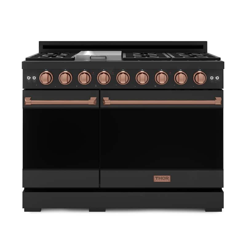 Thor Kitchen RSG48ELP Gordon Ramsay 6.8 Cu. Ft. Free Standing Gas - Matte Black / Rose Gold