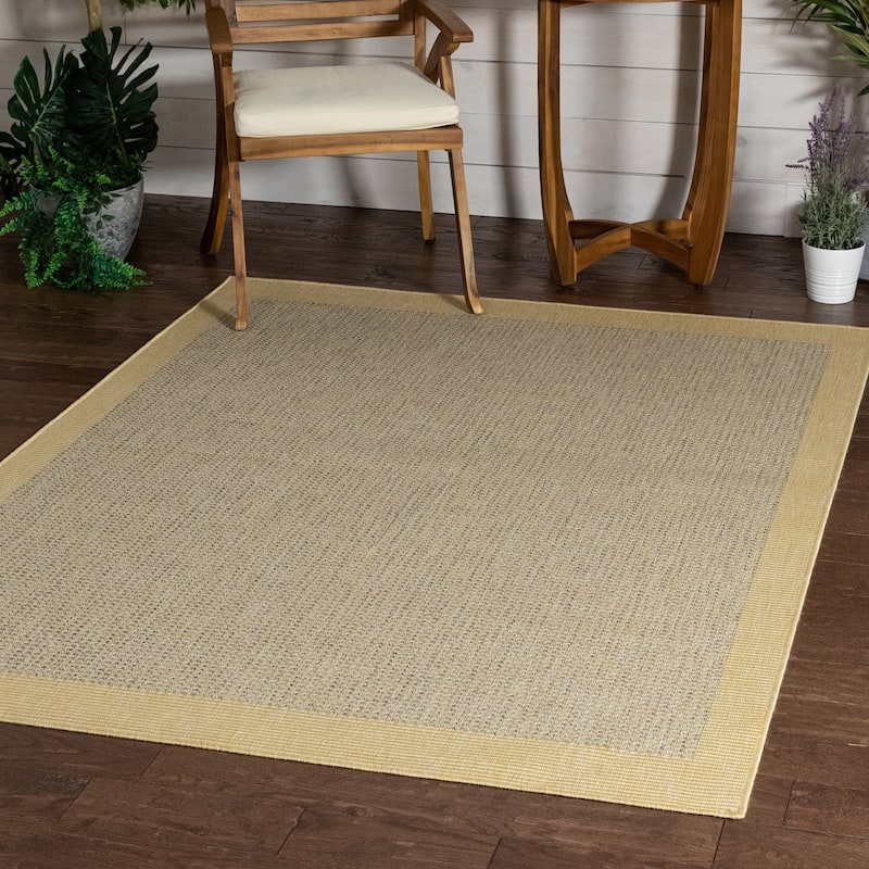 Well Woven Medusa Odin Indoor Outdoor Border Solid Area Rug