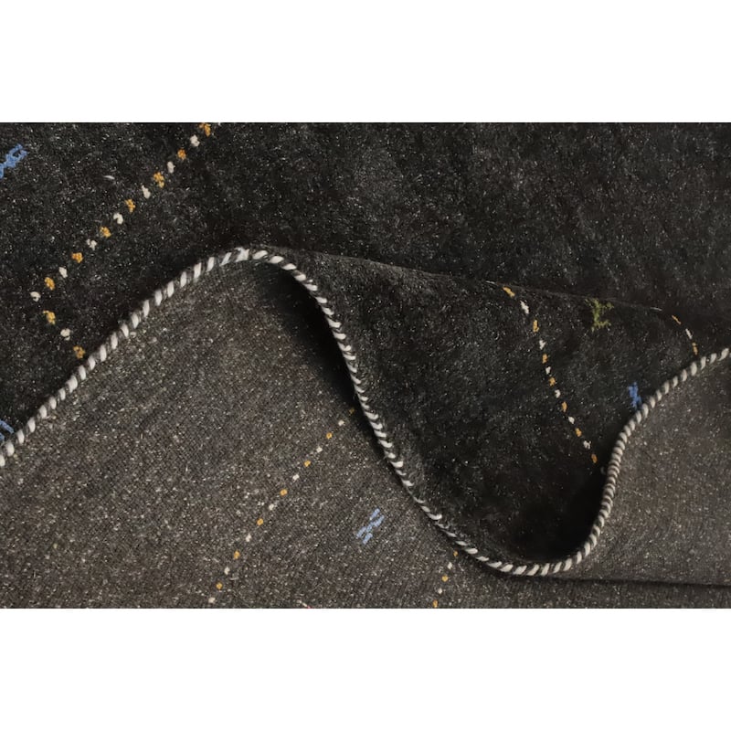 Hand Knotted Oriental 100% Wool Carpet Tribal Animal Pictorial Greys & Charcoal Gabbeh Area Rug - 10' 0'' X 9' 10''