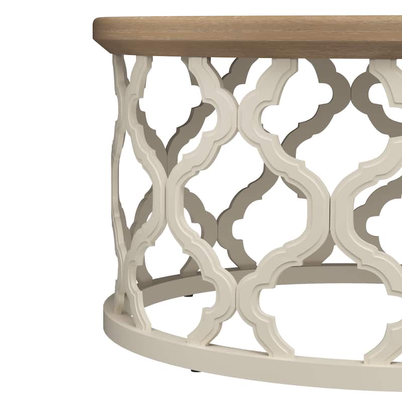 CO-Z 30" Rustic Farmhouse Round Coffee Table