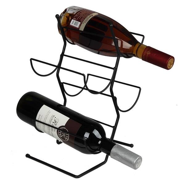 Kitchen Storage 4 Bottle Metal Wine Rack For Tabletop Or Countertop Overstock 31881842