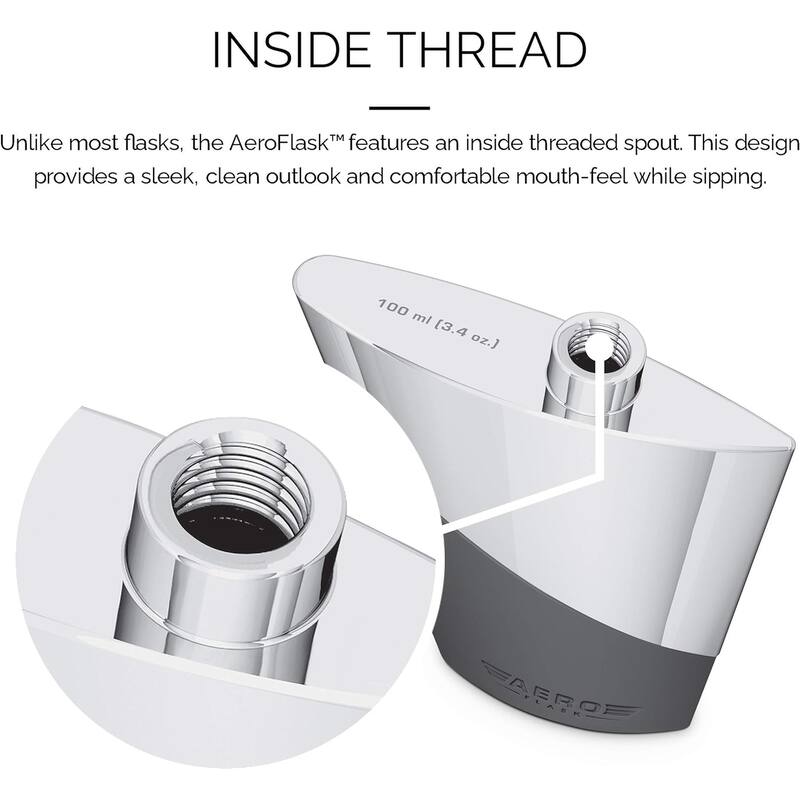 Final Touch Stainless Steel AeroFlask Travel Flask - 3.4 Oz