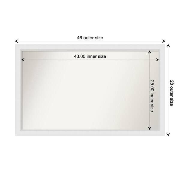 dimension image slide 1 of 93, Wall Mirror Choose Your Custom Size - Extra Large, Blanco White Wood