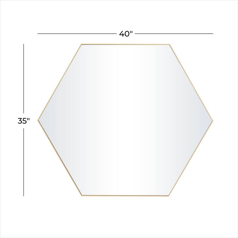 Contemporary Hexagon Wood Wall Mirror - Multiple Finishes and Sizes
