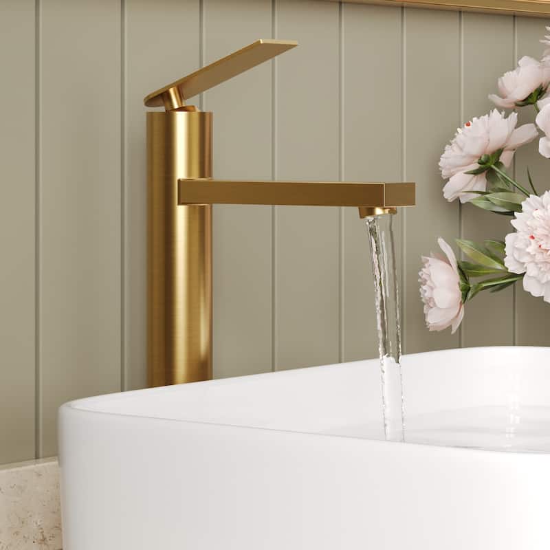 GRANDJOY 2-Pack High-Arc Bathroom Vanity Faucet, Single Hole Installation