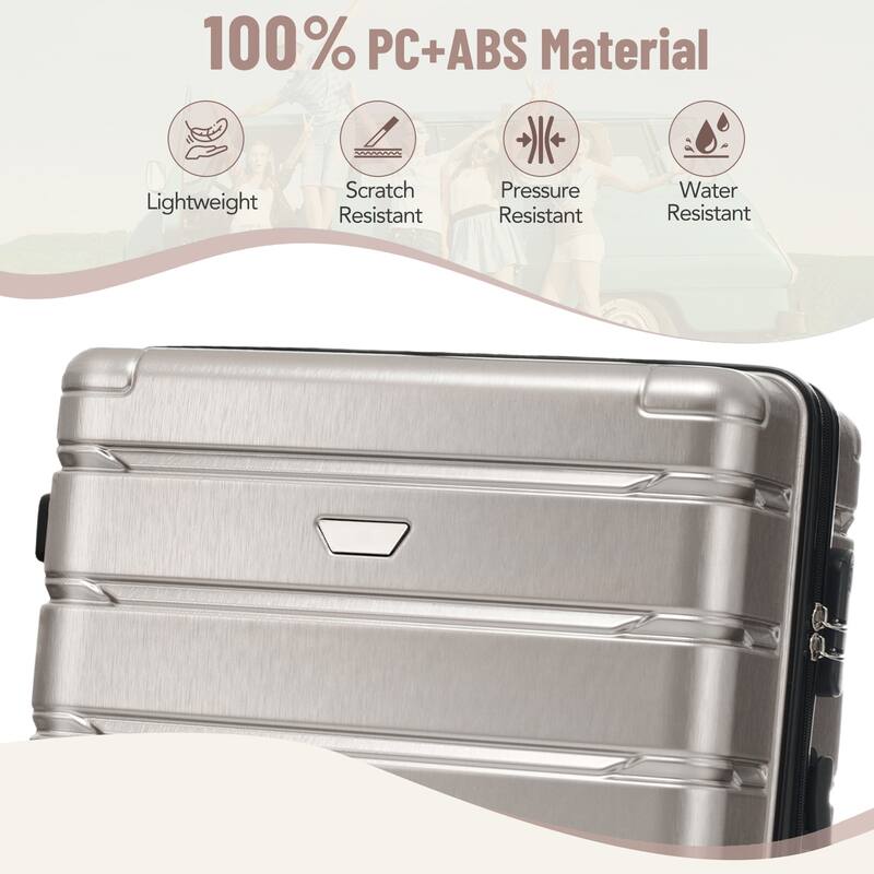 Stylish 3 Piece Hardshell Luggage Set with TSA Lock, Spinner Wheels and Spacious Interior for Travel