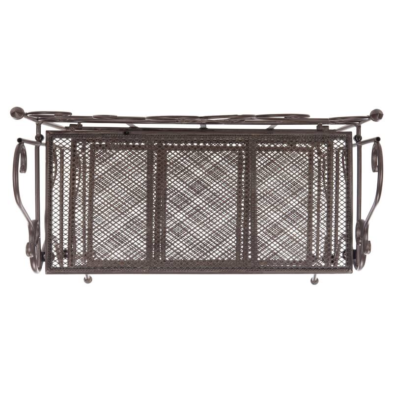 SAFAVIEH Outdoor Litzy Victorian Iron 3-Tier Shelf - 22.0" W x 14.2" L x 42.5" H