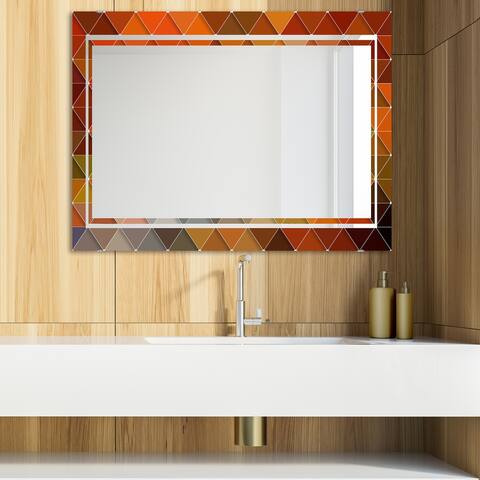 Designart 'Triangular Colourfields 39' Glam Mirror - Modern Vanity Printed Mirror