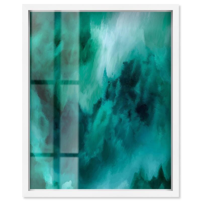Textured Teal I Shadowbox by Art Remedy - White - 36" x 45"