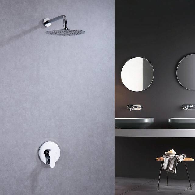 CLihome 1-Spray Patterns 10 in. Wall Mount Shower Faucet