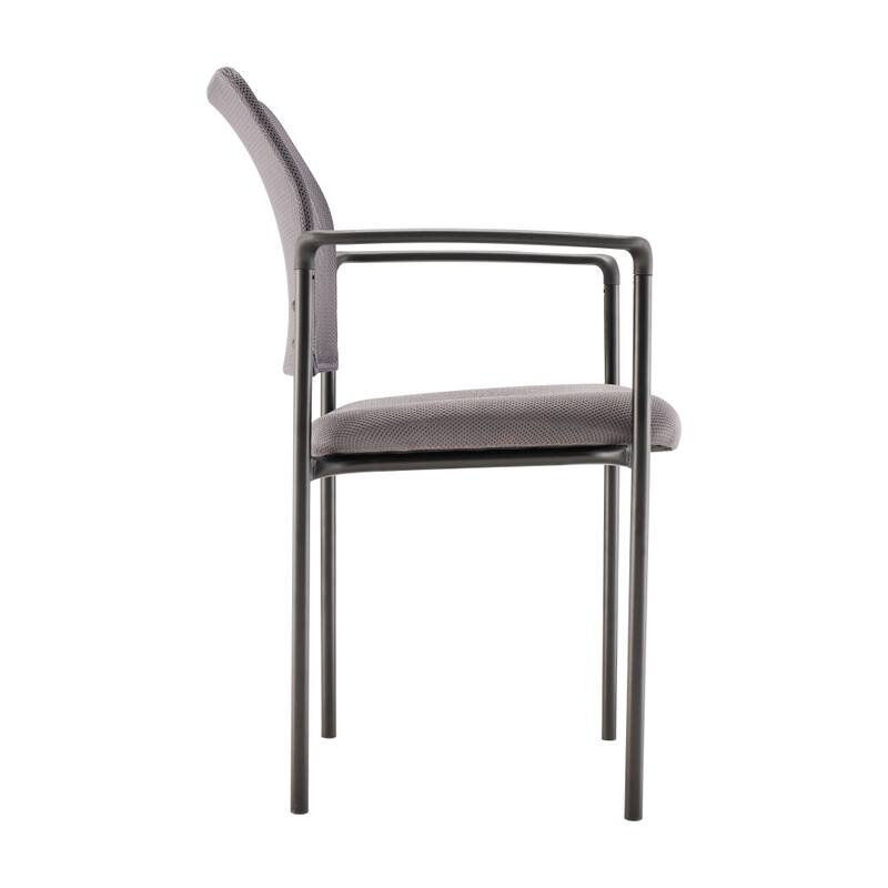 Comfort Mesh Stackable Steel Side Chair with Arms - 24"D x 23.5"W x 34.75"H