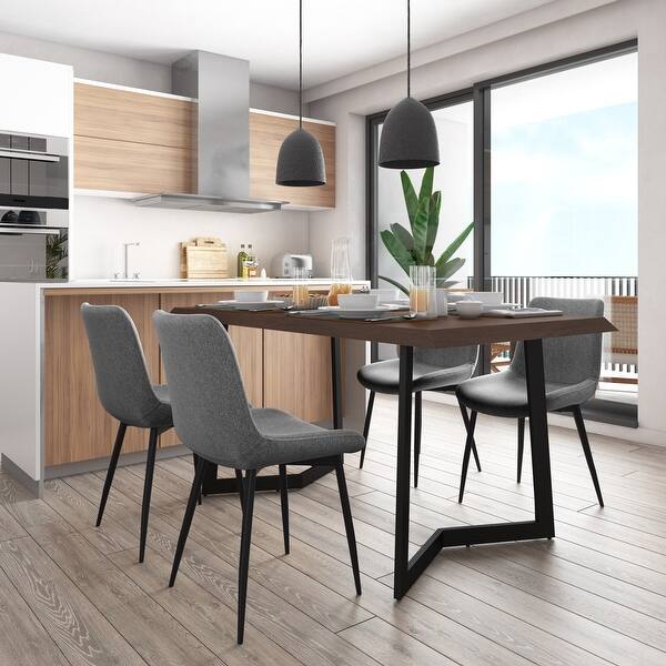 slide 2 of 18, WyndenHall Chatsworth Mid Century Modern Dining Chair (Set of 2) - 22.22" D x 19.68" W x 32.1"H Slate Grey
