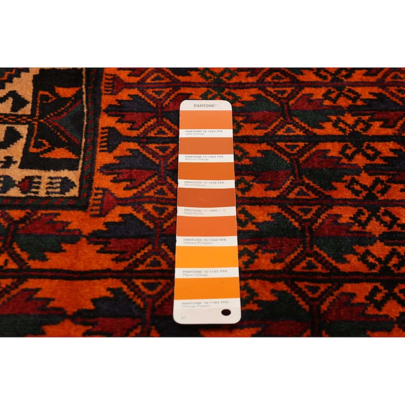 Teimani Orange Rug 3'8" x 7'1" - 3'8 x 7'1