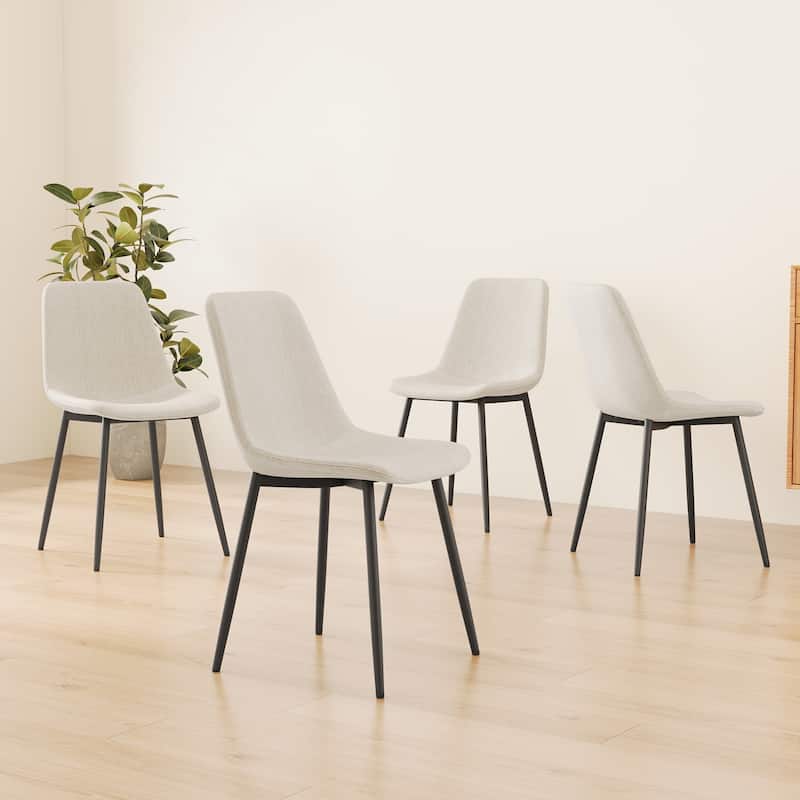 Dining Chairs Set of 4, Modern Kitchen Dining Chairs, Parsons Chair Side Chair with Linen Padded Seats and Metal Leg