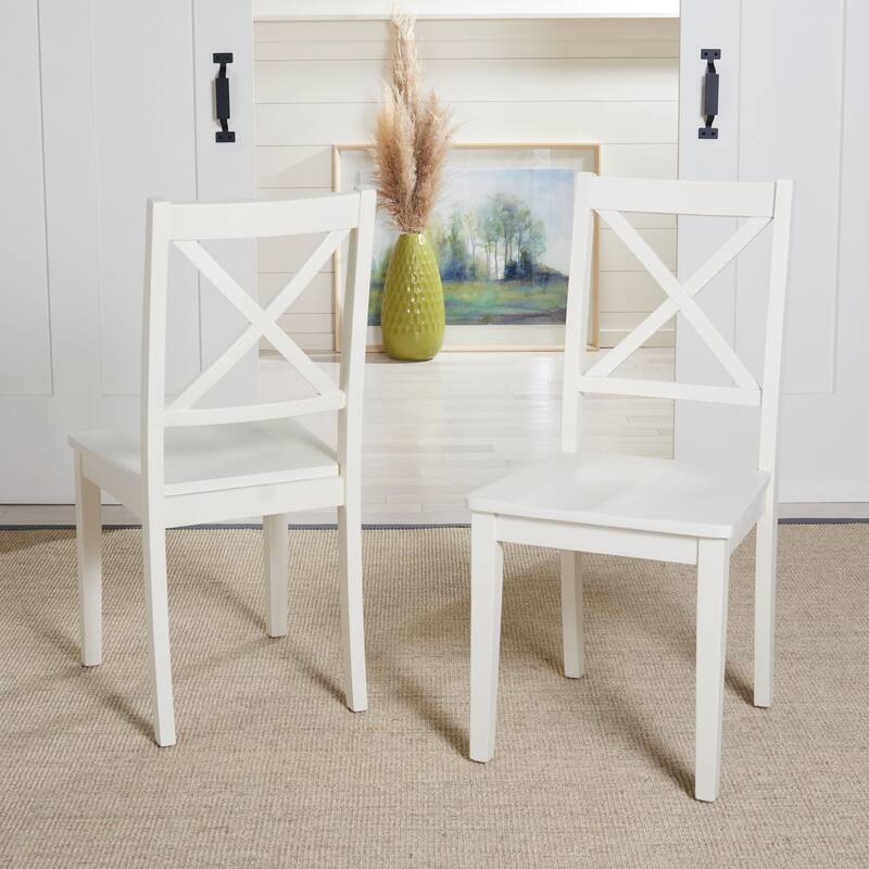 SAFAVIEH Lulla Farmhouse x-Back Dining Chair (Set of 2) - 18.4" W x 19.9" L x 37" H - 18Wx20Dx37H