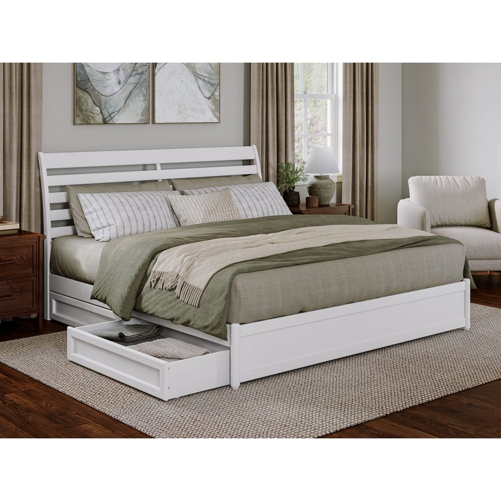 Emelie Platform Bed with Panel Footboard and Storage Drawers