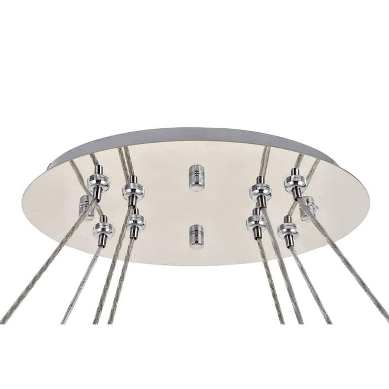 Madelyn Integrated LED light Chrome Chandelier Clear Royal Cut Crystal - 41"W X 10.9"H - 41"W X 10.9"H