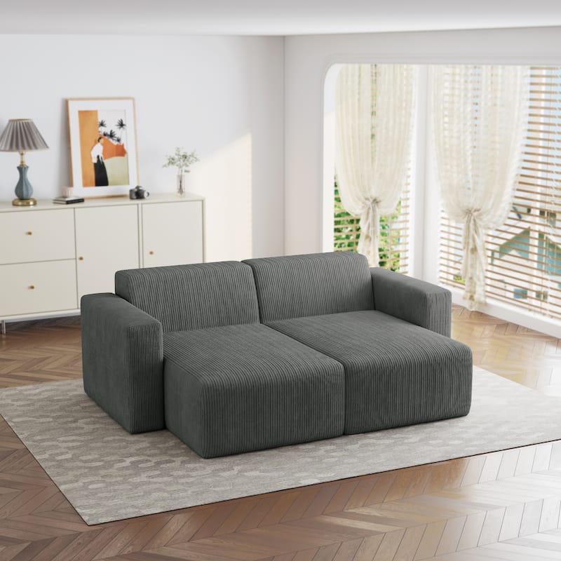 UIXE Upholstered Corduroy Chaise Lounges For Interior
