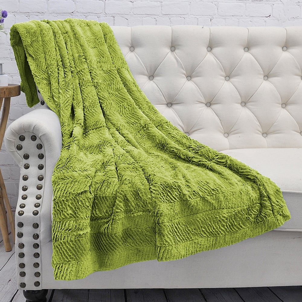 Herringbone FauxFur Brushed Throw