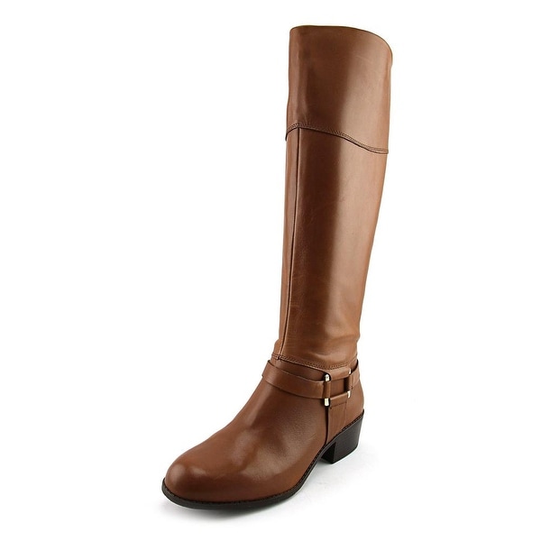Alfani Biliee Women Round Toe Leather Brown Knee High Boot