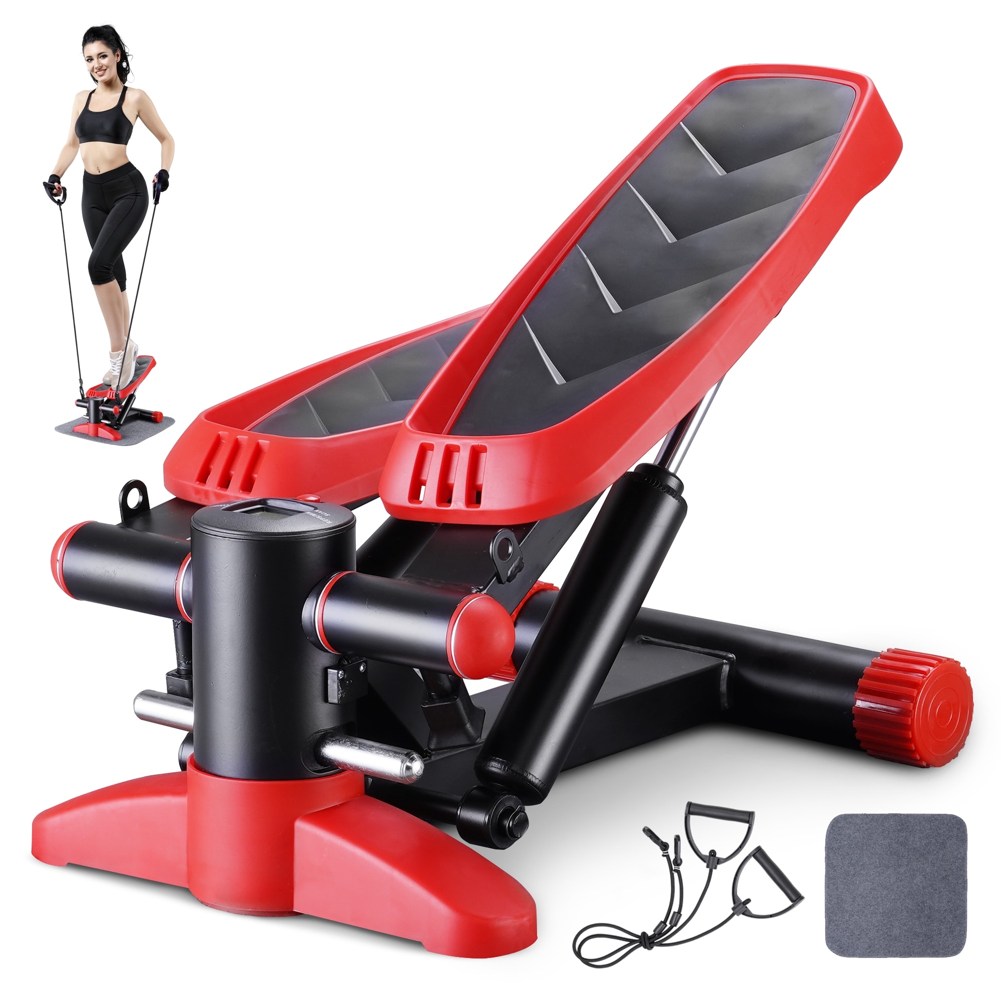 ZENOVA Mini Stair Stepper, Steppers for Exercise with Resistance Bands,  With 300 LBS Loading Capacity