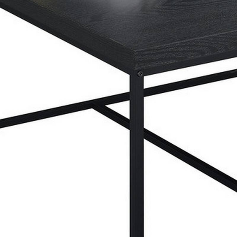 All 5 Piece Coffee Table Set, Oak Black Top with 4 Nesting Storage Bins
