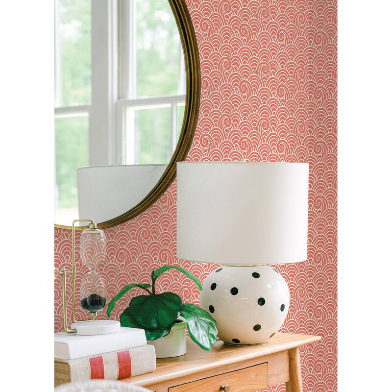 A-Street Prints Alorah Coral Wave Wallpaper