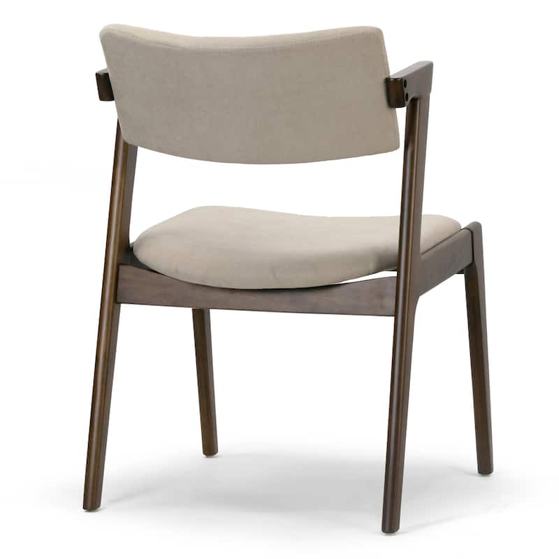 Set of 2 Auden Retro Modern Dark Brown Wood Wing Chair