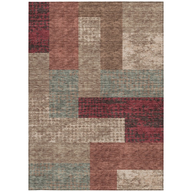 HomeRoots Geometric Transitional Rectangle Outdoor Rug