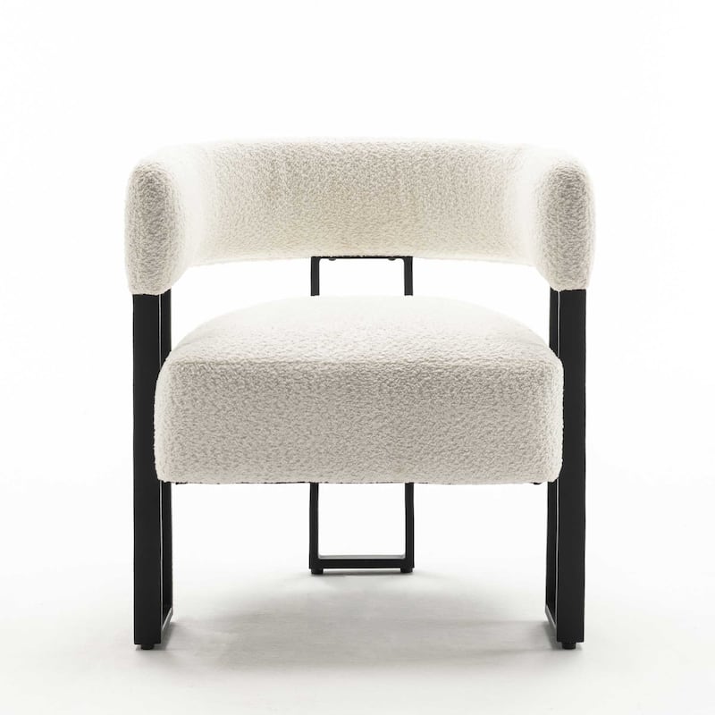 Upholstered Teddy Velvet Accent Chair, Modern Boucle Armchair