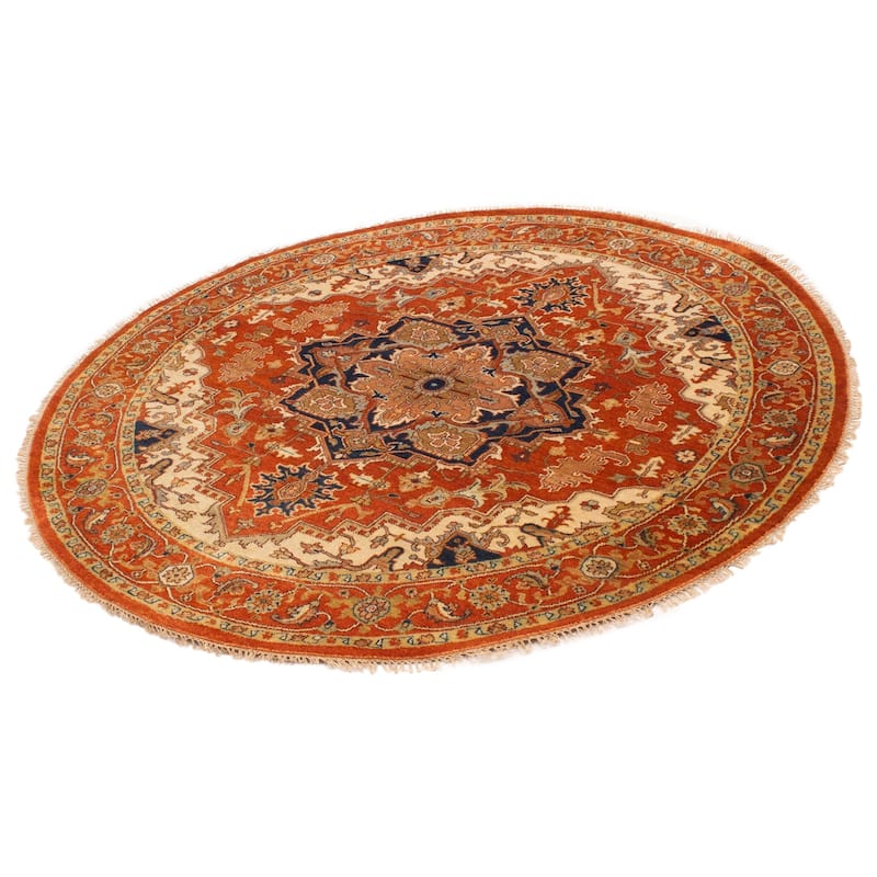 ECARPETGALLERY Hand-knotted Jules Sultane Dark Copper Wool Rug - 8'0 x 8'0