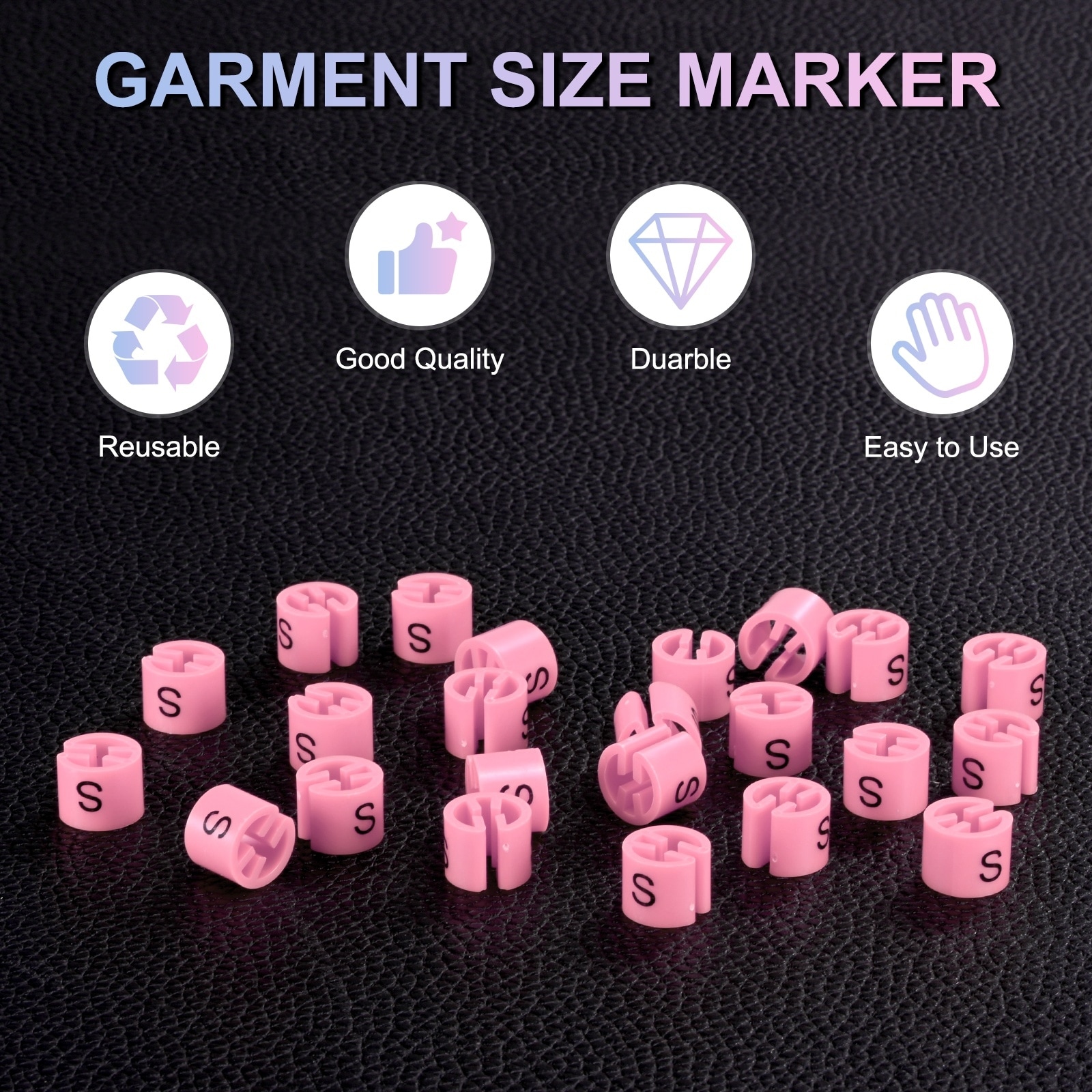 Clothes Hanger Markers, Plastic Tag Garment Color Coded Size Clips Fit Rod for Clothing/Wire Hangers