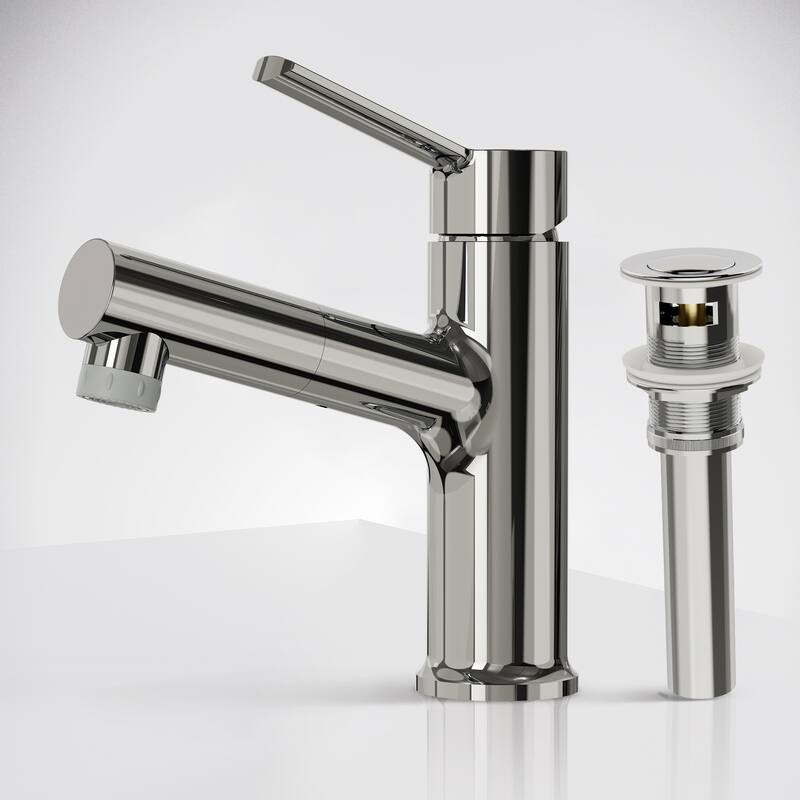 Single Handle Single Hole Bathroom Faucet with Pop‑Up Drain - Chrome